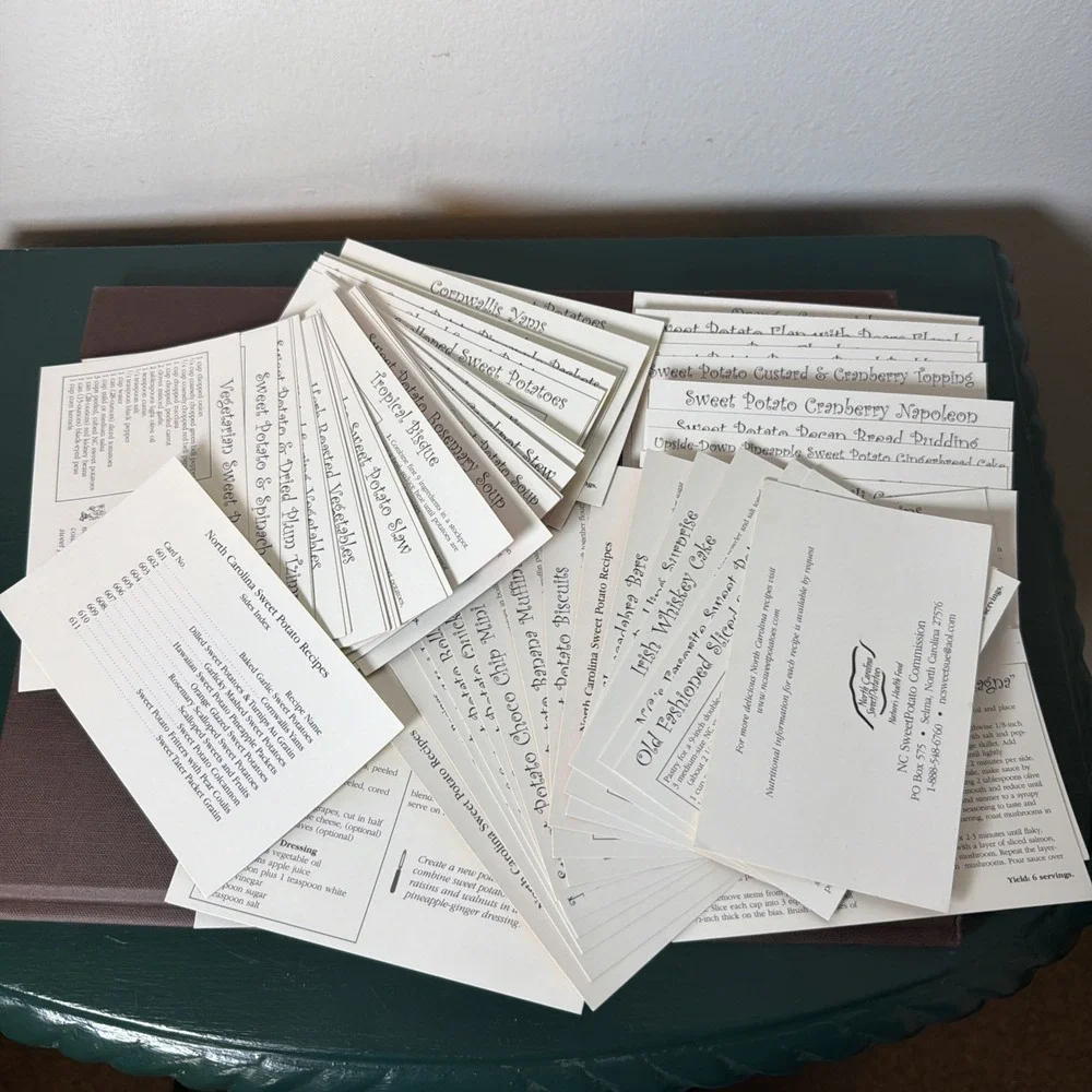 Vintage Recipe Cards Lot North Carolina Sweet Potato Recipes‎ 80 Pack Cooking